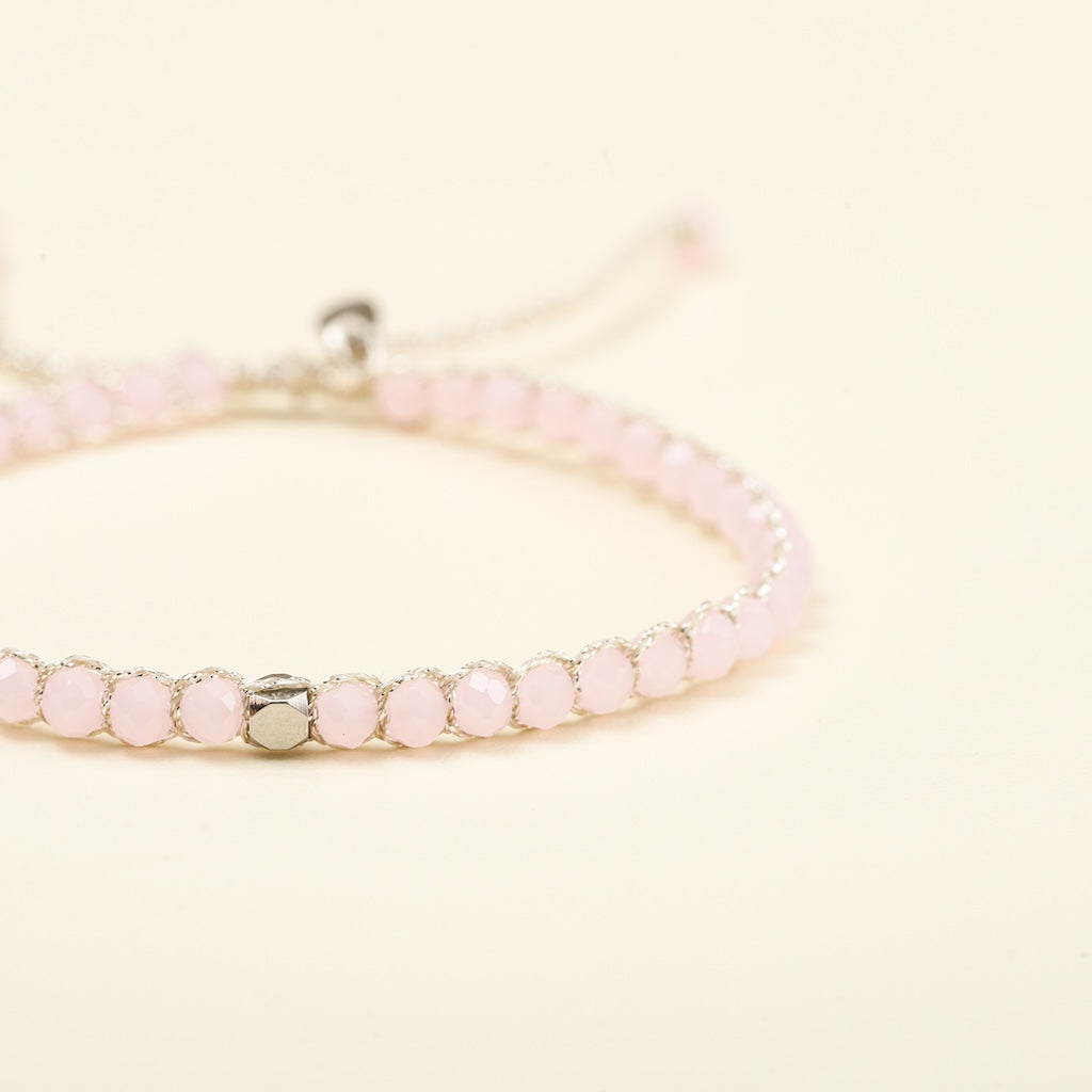 Crystalegance Silver Strawberry Quartz Bracelet