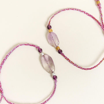 Yarnspirations Lavender Amethyst Couple Bracelet - praijing