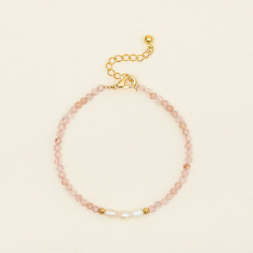 Bohemian Rose Quartz Gemstone Bracelet