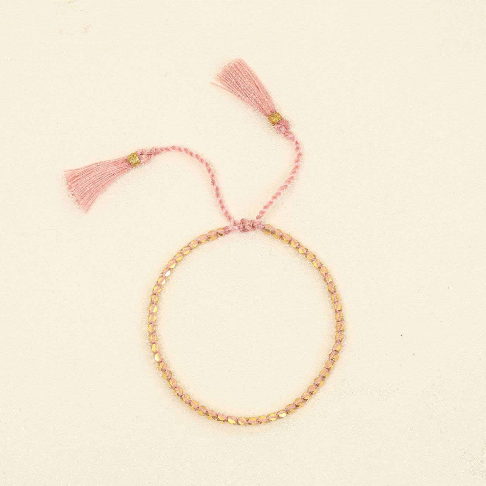 Light Pink Gold Nugget Bracelet - praijing