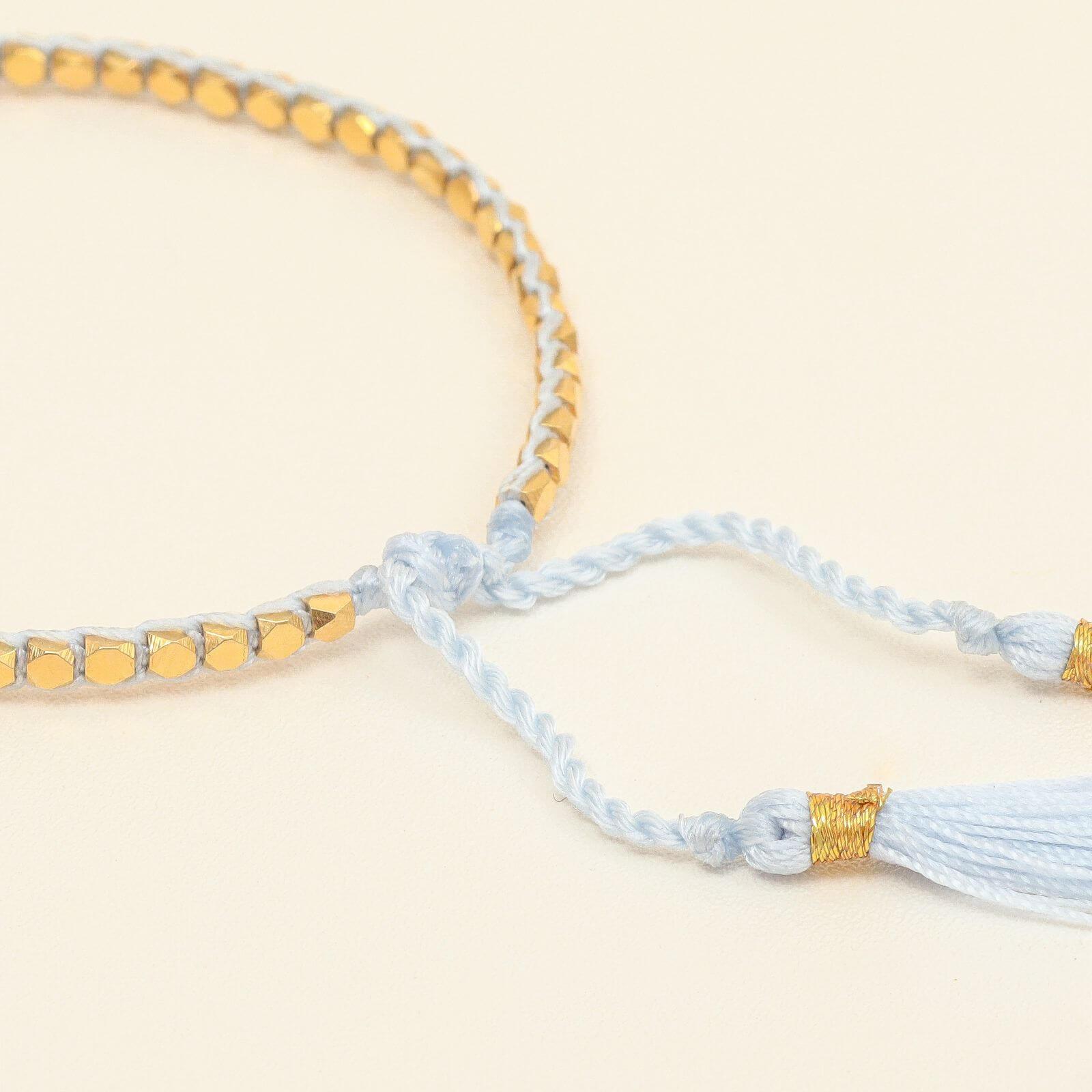 Light Blue Gold Nugget Bracelet - praijing