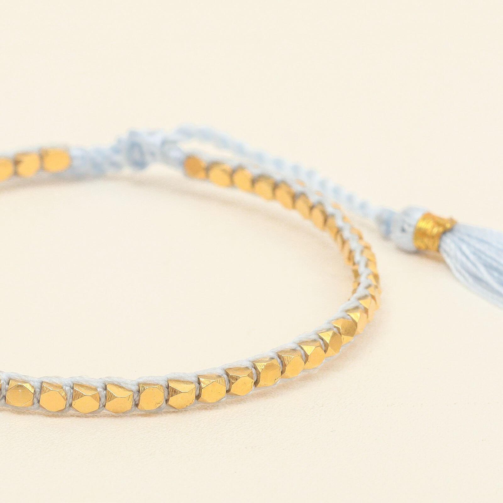 Light Blue Gold Nugget Bracelet - praijing