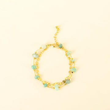 Bohemian Amazonite Gemstone Gold Bracelet