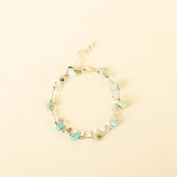 Bohemian Amazonite Gemstone Silver Bracelet