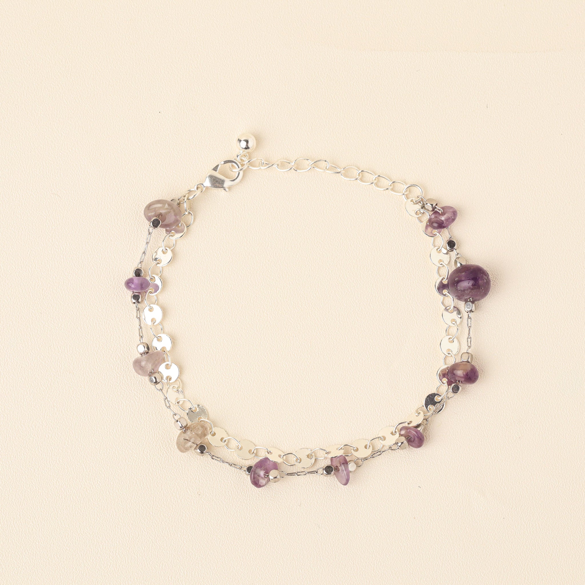 Bohemian EXQ Amethyst Silver Bracelet