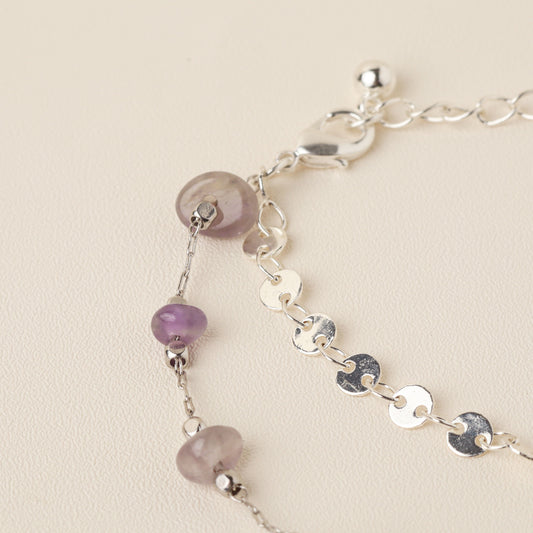 Bohemian EXQ Amethyst Silver Bracelet