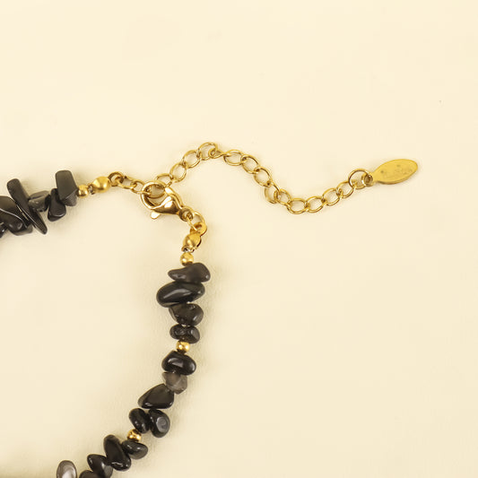 Bohemian Harmony Black Obsidian Bracelet