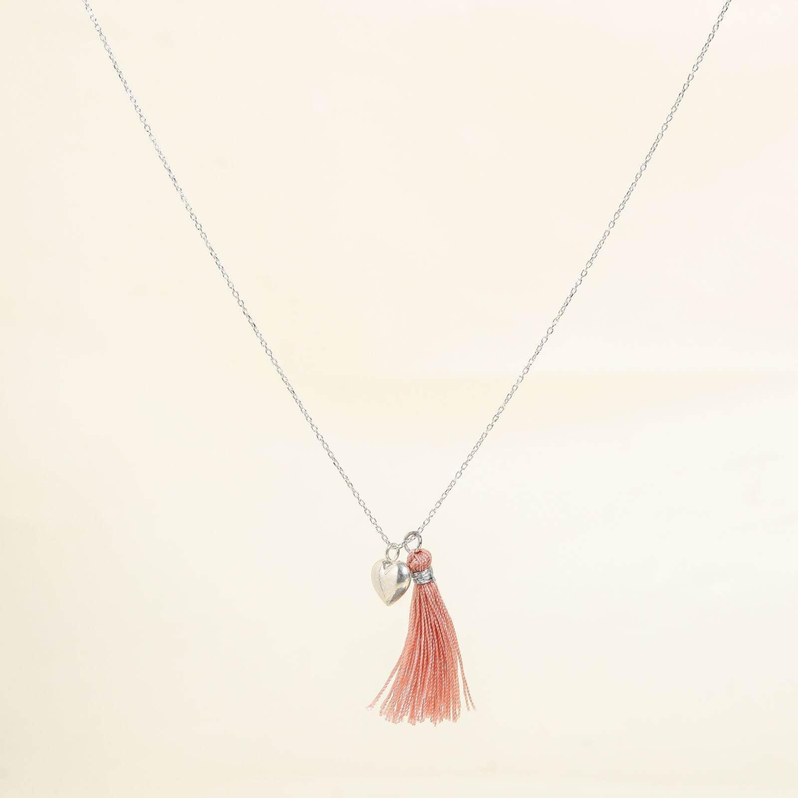 Necklace with Pink Love Accents - praijing